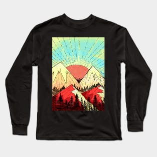 Retro mountain hills Long Sleeve T-Shirt